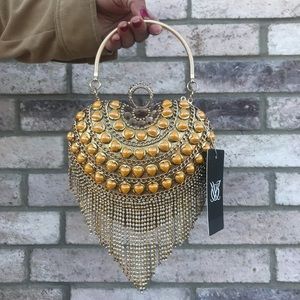 Unique Gold and Yellow Heart Shaped Clutch